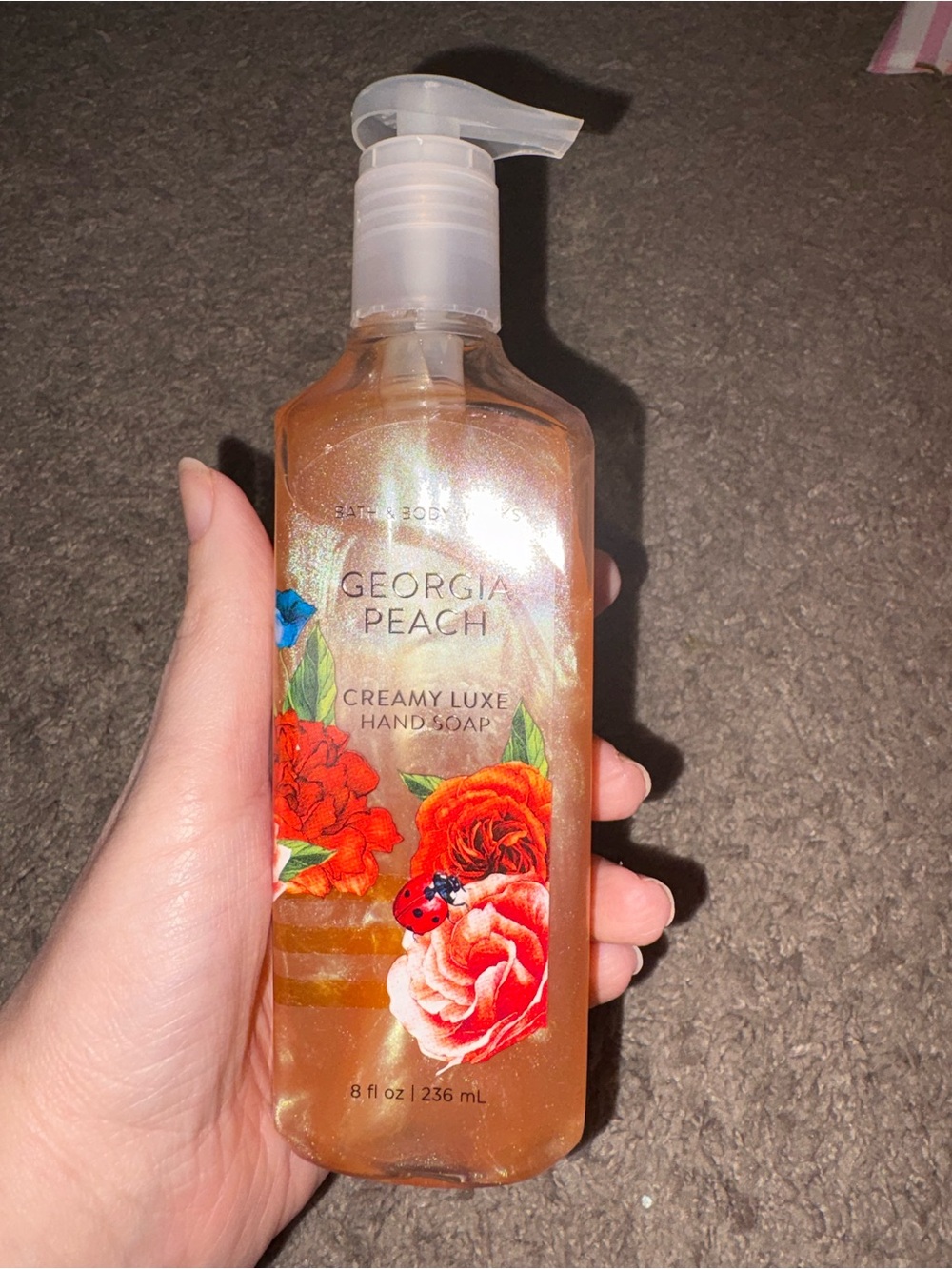 Bath & Body Works Georgia Peach Creamy Luxe Hand Soap - Peach Orange Rose Red
